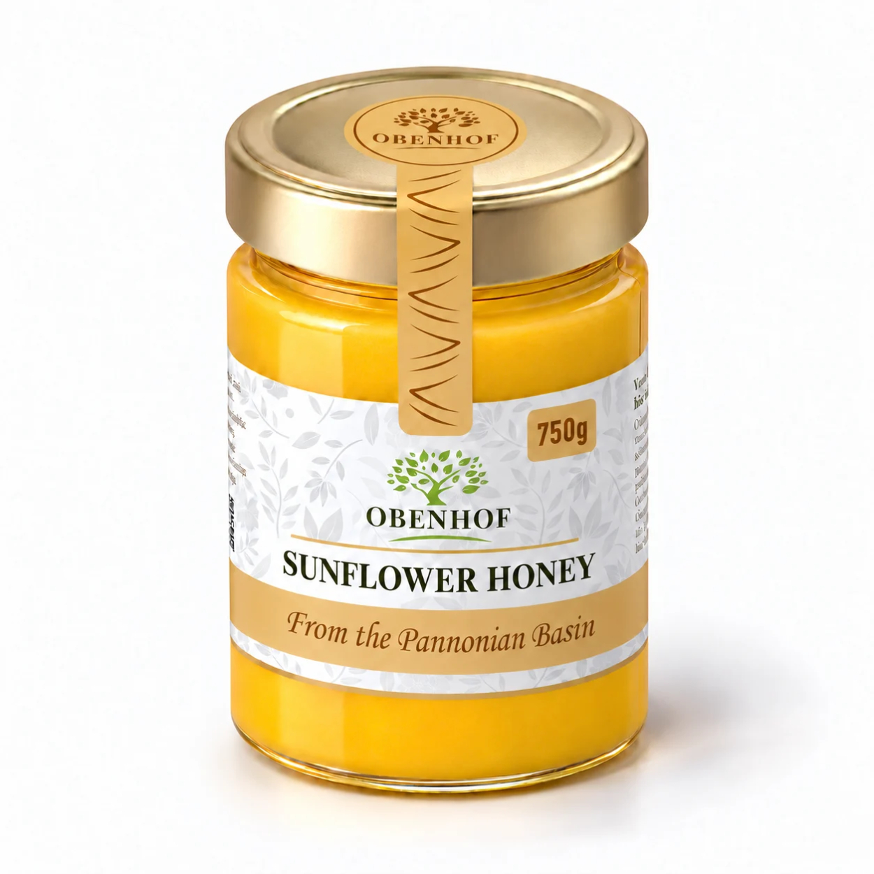 Obenhof Sunflower Honey in a glass jar 750 g