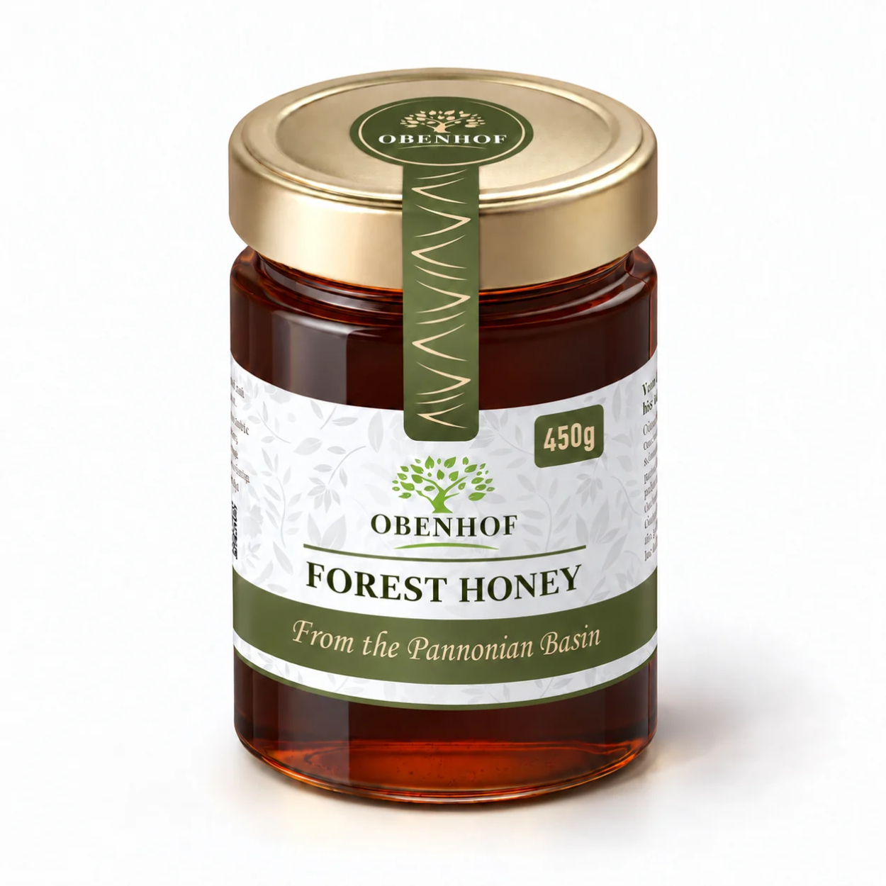 Obenhof Forest Honey in a glass jar 450 g