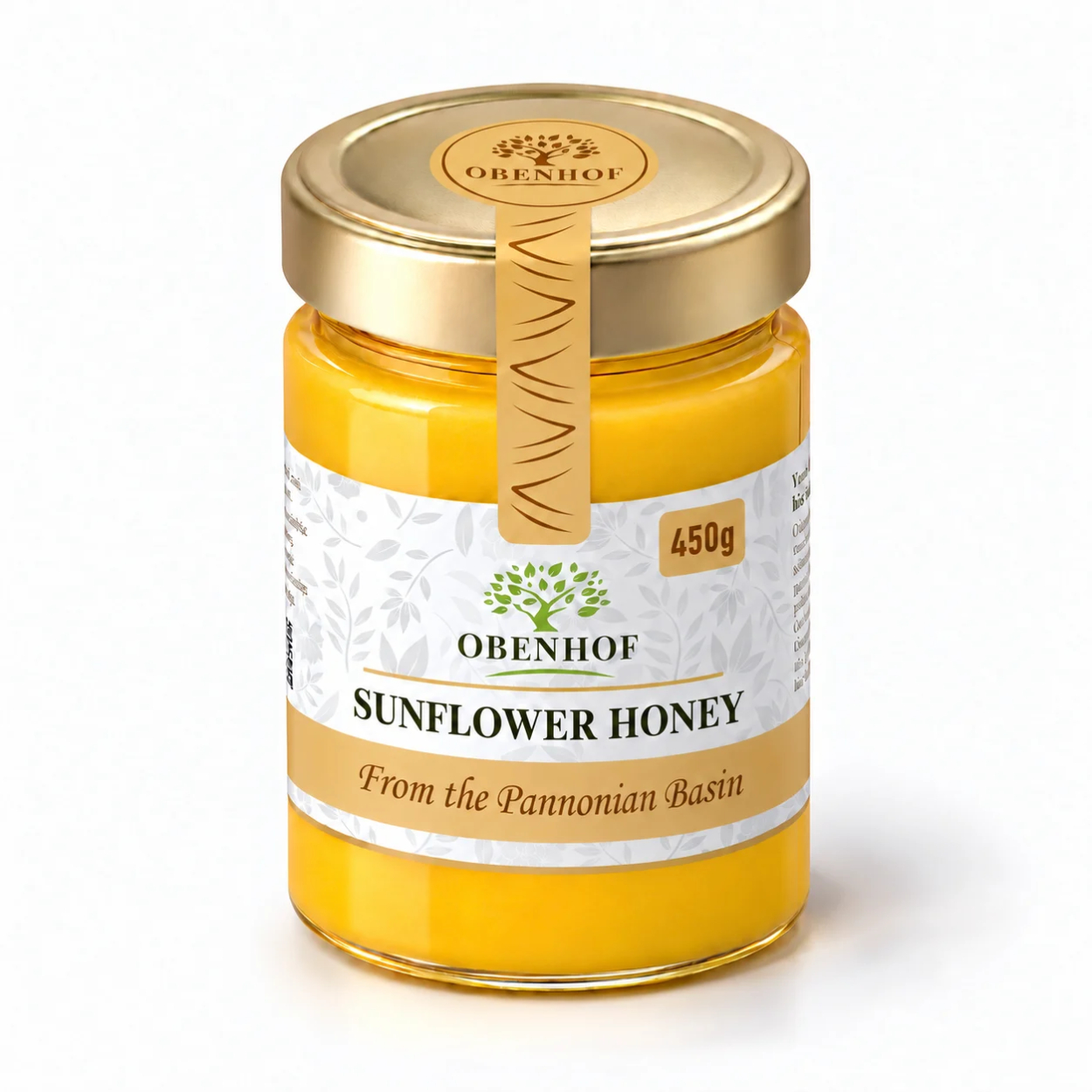 Obenhof Sunflower Honey in a glass jar 450 g